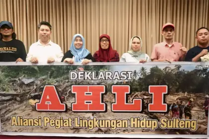 Deklarasi Aliansi Pegiat Lingkungan Hidup (AHLI) Sulawesi Tengah sebagai wadah bersama dalam memperkuat perlindungan dan pelestarian lingkungan hidup.. (©AHLI)