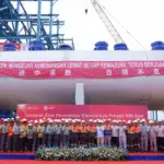 Seremonial penerimaan dua unit autoclave pertama untuk Proyek High-Pressure Acid Leaching (HPAL) Pomalaa, IGP Pomalaa. (©PT Vale Indonesia)