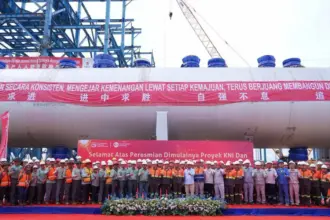 Seremonial penerimaan dua unit autoclave pertama untuk Proyek High-Pressure Acid Leaching (HPAL) Pomalaa, IGP Pomalaa. (©PT Vale Indonesia)