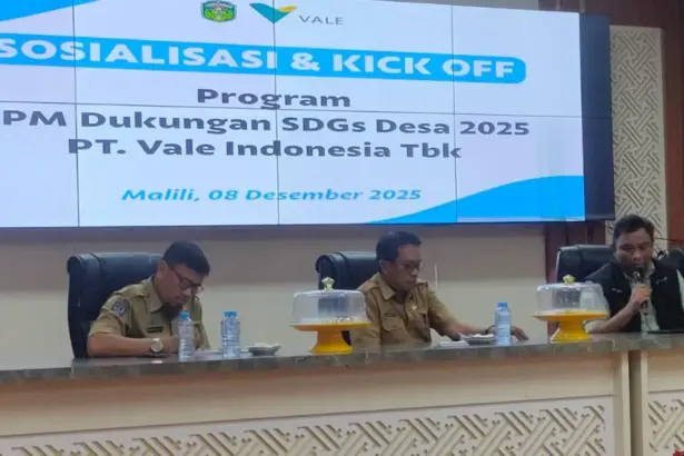 Kick Off pemberdayaan masyarakat SDGs Desa 2025 oleh Pt Vale Indonesia, Senin (8/12/2025). (©PT Vale Indonesia)