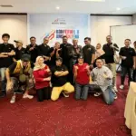 Foto bersama usai pembukaan Konferwil II AMSI SUlteng di Palu, Sabtu (10/1/2026). (©Hendra)