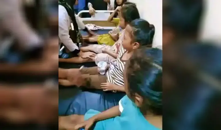 Sejumlah anak yang diduga keracunan makan MBG di Buol. (©Komas HAM Sulteng)