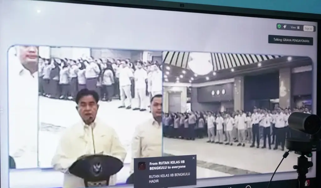 Kanwil Ditjenpas Sulteng Ikuti Apel Bersama Virtual Hadapi Tantangan 2026