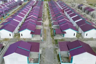 Foto udara salah satu kawasan perumahan yang difasilitasi KPR di Sigi. (©bmzIMAGES/Basri Marzuki)