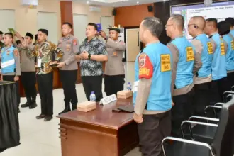 Pengambilan sumpah dalam rangka seleksi SIPSS Polda Sulteng, Kamis (22/1/2026). (©Huams Polda Sulteng)