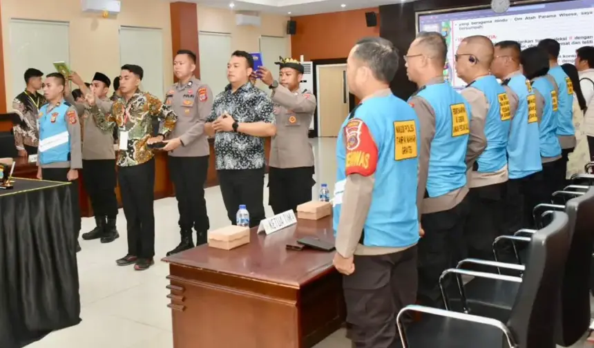 Pengambilan sumpah dalam rangka seleksi SIPSS Polda Sulteng, Kamis (22/1/2026). (©Huams Polda Sulteng)
