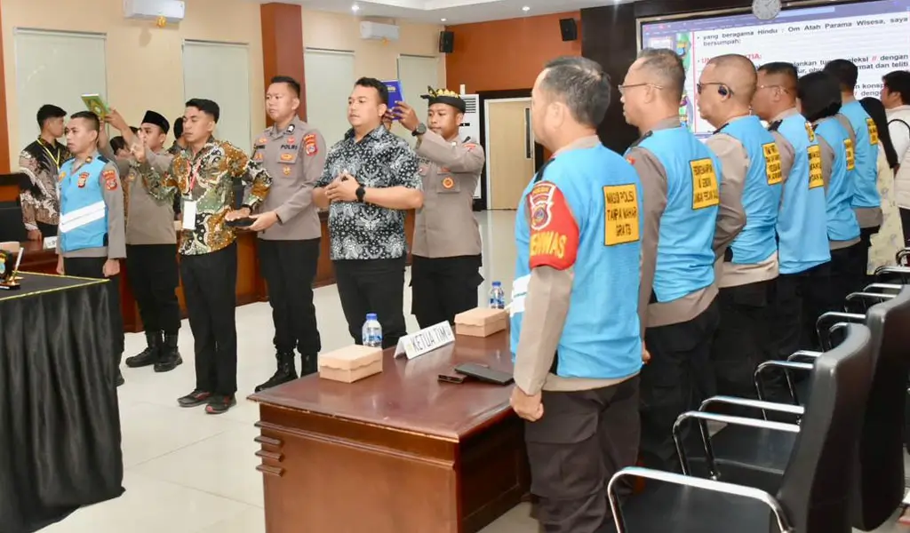 Pengambilan sumpah dalam rangka seleksi SIPSS Polda Sulteng, Kamis (22/1/2026). (©Huams Polda Sulteng)
