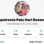 Tampilan kontak Kapolresta Palu yang dicatut untuk penipuan. (©Humas Polresta Palu)