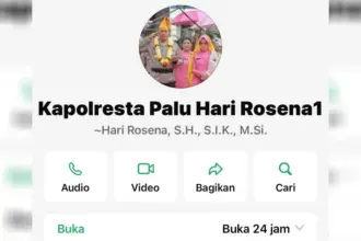 Tampilan kontak Kapolresta Palu yang dicatut untuk penipuan. (©Humas Polresta Palu)