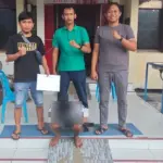 Tersangka MF saat digelandang ke Mapolsek Palu Selatan, Minggu (18/1/2025). (©Humas Polresta Palu)