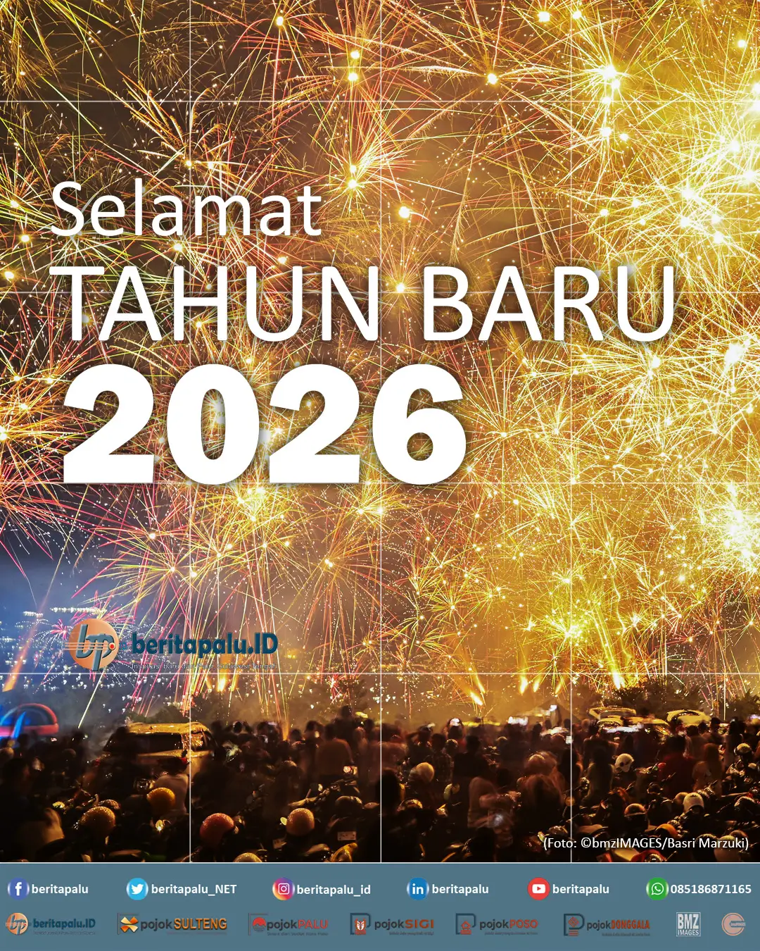 Pesta Kembang APi Sambut Tahun Baru 2026 di Palu