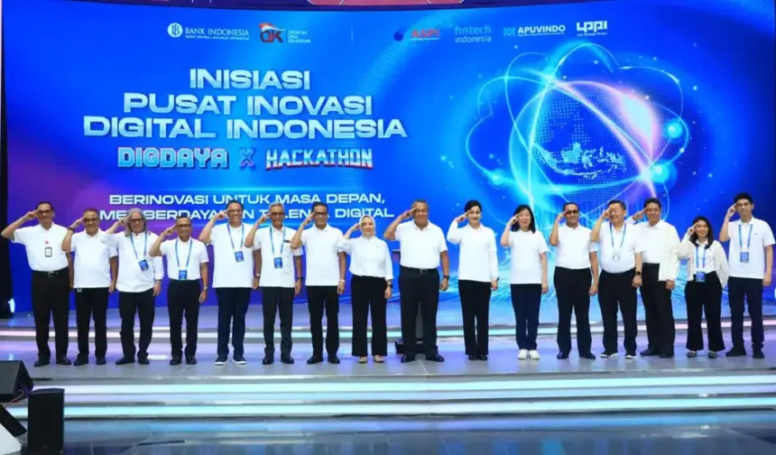 Peluncuran Pusat Inovasi Digita Indonesia kolaborasi BI dan OJK di Jakarta, Selasa (24/2/2026). (©OJK)