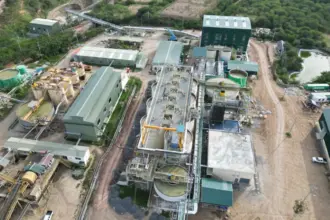 Foto udara fasilitas produksi PT Citra Palu Minerals, anak usaha Bumi Resources Minerals Tbk (BRMS). (©PT Citra Palu Minerals)