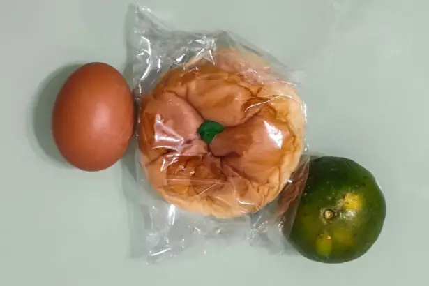 Telur, roti, dan jeruk, MBG yang diterima para siswa di SDN Palupi dan SDN Inpres Palupi. (©beritapalu.id)