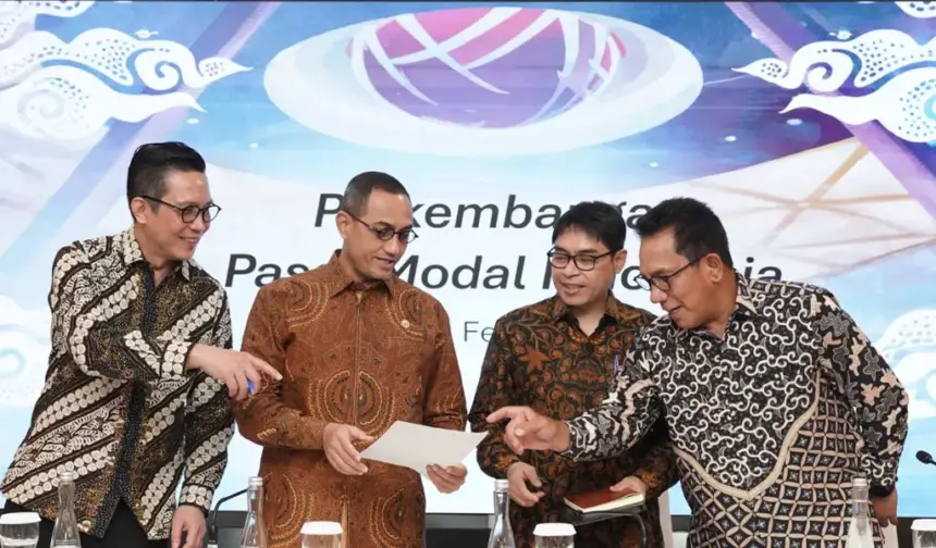 Pertemuan pimpinan OJK, BEI, dan KSEI untuk percepatan reformasi integritas pasar modal. (©OJK)