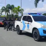 Sejumlah personel polisi melakukan patroli pengamanan jelang Imlek di Palu, Sabtu (14/2/2026). (©Humas Polda Sulteng)