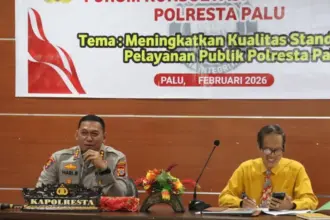 Kapolresta Palu Kombes Pol. Hari Rosena pada Forum Konsultasi Publik di Palu, Rabu (25/2/2026). (©Humas Polresta Palu)