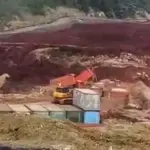 Lokasi longsor yang menimbun pekerja tambang di kawasan IMIP Morowali, Rabu (18/2/2026). (©media sosial)