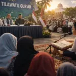 Ilustrasi audisi tilawatil Quran. (©AI Generative)