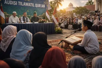 Ilustrasi audisi tilawatil Quran. (©AI Generative)