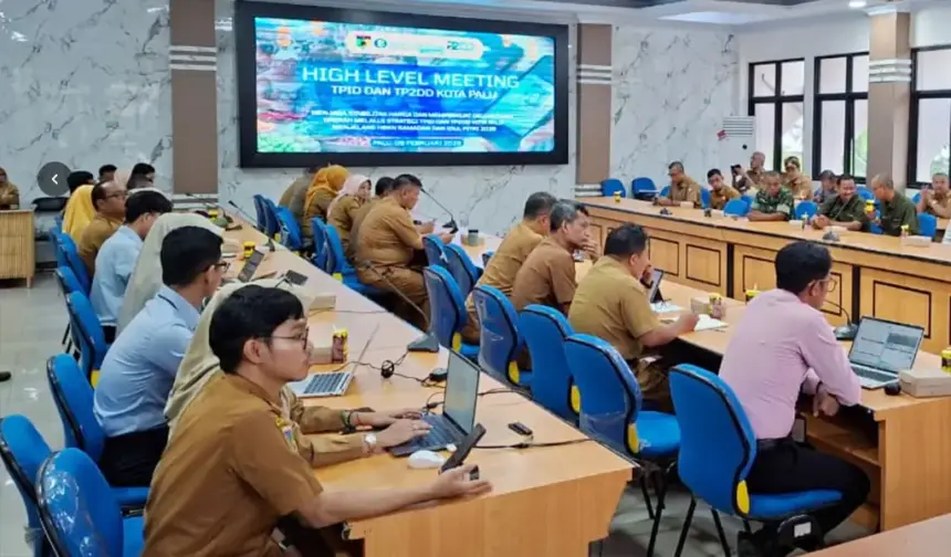 High Level Meeting membahas langkah-langkah menghadapi Ramadhan di Palu, Senin (9/2/2026). (©Prokopim Setda Kota Palu/Jufri)