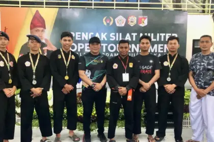 Tim silat militer Polda Sulteng pada Open Tournament Pangdam XXIII/Palaka Wira di Palu, Sabtu (7/2/2026). (©Humas Polda Sutleng)