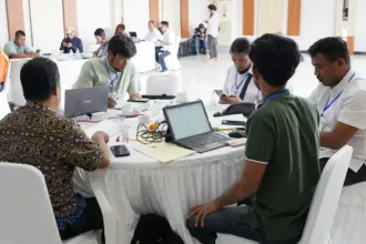 Sejumlah wartawan mengikuti uji kompetensi di Morowali, Selasa (3/2/2026). (©PT Vale Indonesia)