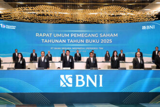 Para pemegang saham pada RUPST Bank BNI di Jakarta, enin (9/3/2026). (©PT BNI)