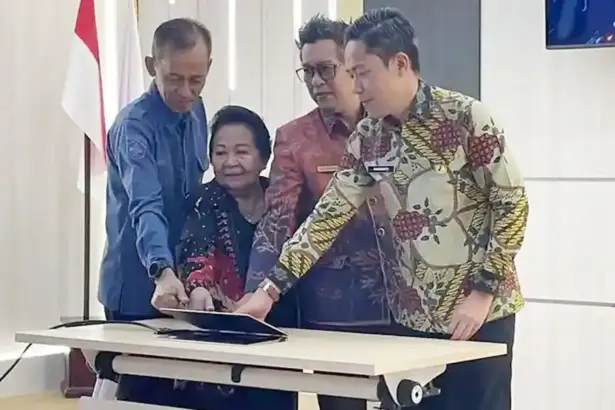 Seremoni pengukuhan UPT dar Balai POM Palu menjadi Balai Besar POM Palu di Aula Balai POM Palu, Jumat (6/3/2026). (©BBPOM Palu)