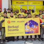 Sejumlah driver mitra Maxim pada program berbagi Ramadhan. (©Maxim)