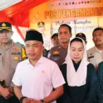 Wali Kota bersama Wawali, Sekot, Kapolresta, Dandim 1306/KP pada pengecekan pos pengamanan Lebaan di palu, Kamis (19/3/2026). (©Prokopim Setda Kota Palu/Imron)