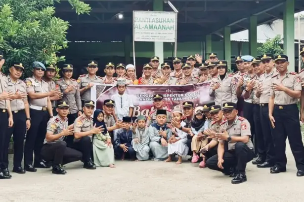Penyaluran bantuan sembako kepada panti asuhan oleh SIP Angatan ke-55 Setukpa Polri di palu, Rabu (18/3/2026). (©Humas Polda Sulteng)