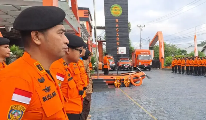 Apel Siaga SAR Khusus Lebaran 2026 di halaman Kantor Pencarian dan Pertolongan Palu, Jumat (13/3/2026). (©Basarnas Palu)