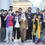 Wawali Imelda bersana pada pebasket Skyflash di bandara Mutiara Sis Aljufri Palu, Selasa (31/3/2026). (©Prokopim Setda Kota Palu)