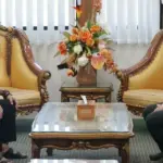 Wali Kota Palu Hadianto Rasyid menerima audiensi Kepala BPJS Ketenagakerjaan Palu, Nursalam Halim di palu, Rabu (4/3/2026). (©Prokopim Setda Kota Palu/Jufri)