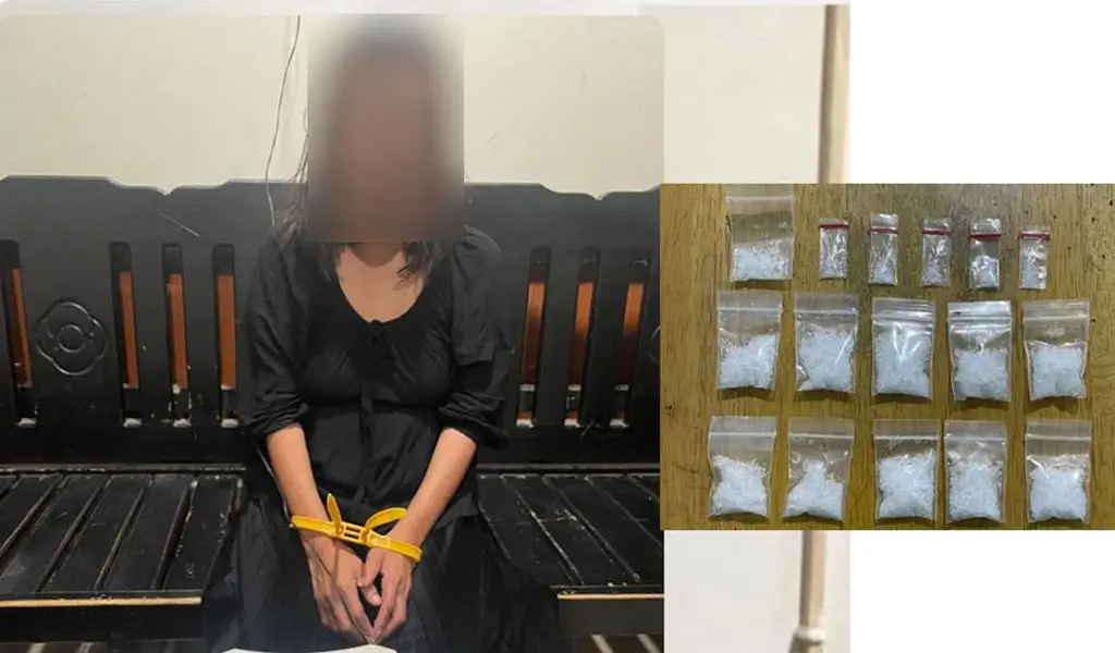 Tersangka RR bersama barang bukti yang diamankan di Dittresnarkoab Polda Sulteng, Jumat (27/2/2026). (©DItresnarkoba Polda Sulteng)