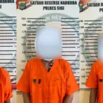 Tiga tersangka kasus peredaran narkoba di Palolo, Sigi. (©Humas Polres Sigi)