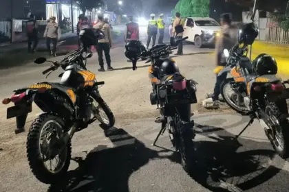 Sejumlah pesronel Polres Sigi pada Show of Force di Sigi, Sabtu (14/3/2025). (©Humas Polres Sigi)