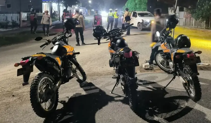 Sejumlah pesronel Polres Sigi pada Show of Force di Sigi, Sabtu (14/3/2025). (©Humas Polres Sigi)