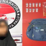 Perempuan LBB (59) berama barang bukti yang disita Satresnarkoba Polresta Palu, Rabu (4/3/2026). (©Humas Polresta Palu)