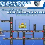 Rekayasa lalu lintas selama Haul ke-58 Guru Tua. (©Satlantas Polresta Palu)