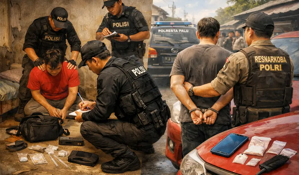 Polresta Palu Ungkap Dua Kasus Narkotika di Hari yang Sama