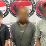 Tiga terduga pelaku peredaran sabu di Lere yang ditangkap Satresnarkobva Polresta Palu, Senin (30/3/2026). (©Humas Polresta Palu)