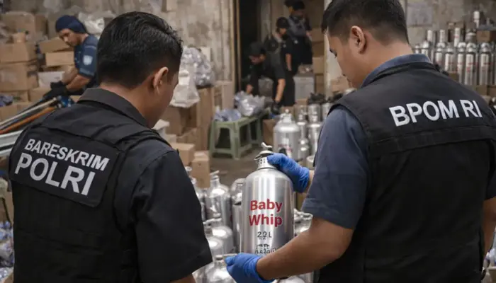 BPOM Bongkar Operasi Ilegal Peredaran Gas Tertawa Baby Whip
