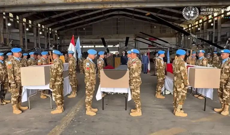 Upacara Penghormatan bagi Penjaga Perdamaian Indonesia yang Gugur di Lebanon