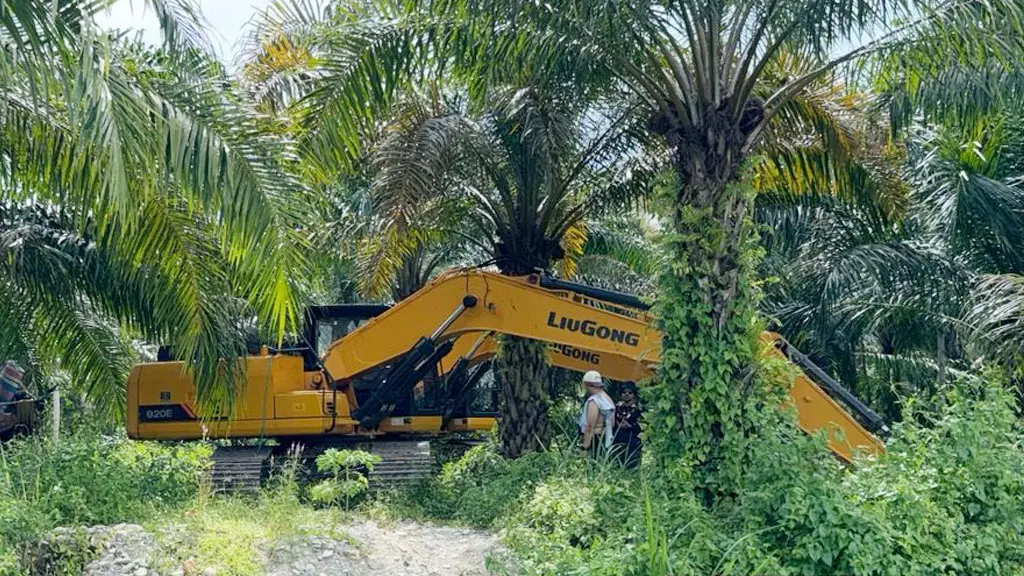 Salah satu dari 7 alat berat yang disita Polda Sulteng di Parimo. (©Humas Polda Sulteng)