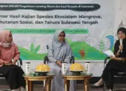 Seminar Hasil Kajian Spesies Ekosistem Mangrove, Perhutanan Sosial, dan Taman Hutan Raya (Tahura) Sulawesi Tengah yang diselenggarakan di Gedung Serbaguna Fakultas Kehutanan (Fahutan) Untad, Rabu (22/04/2026). (©ROA Sulteng)