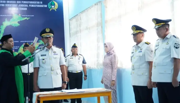 Lantik Pejabat, Kanwil Ditjenpas Sulteng Tegaskan Komitmen Berantas Narkoba