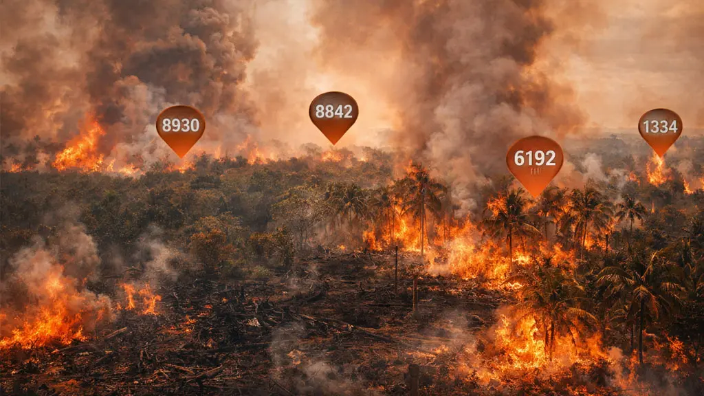 ilustrasi titik panas. (©AI Generative)