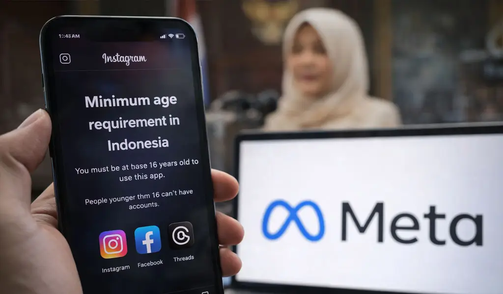 Ilustrasi pembatasan usia untuk akses medsos. (©AI Generative)